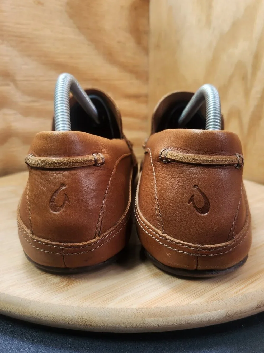 Olukai Kulana Mens Brown Leather Moc Slip On Loafer Shoes Size 10